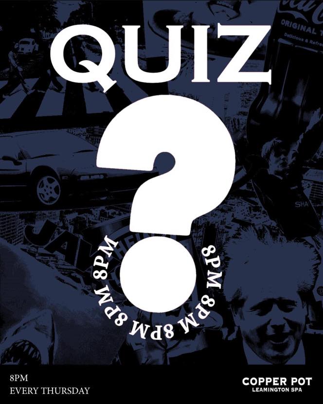 ✍️ Thursday Night = Quiz Night at The Copper Pot ✍️ 

Gather your smartest brains for your chance to win a cash prize, with drinks prizes also up for grabs 🍷 
Quiz starts at 8pm Food Available until 9pm 🍔 

#LoveLeam #Leamington #DiscoverLeam #VisitLeam