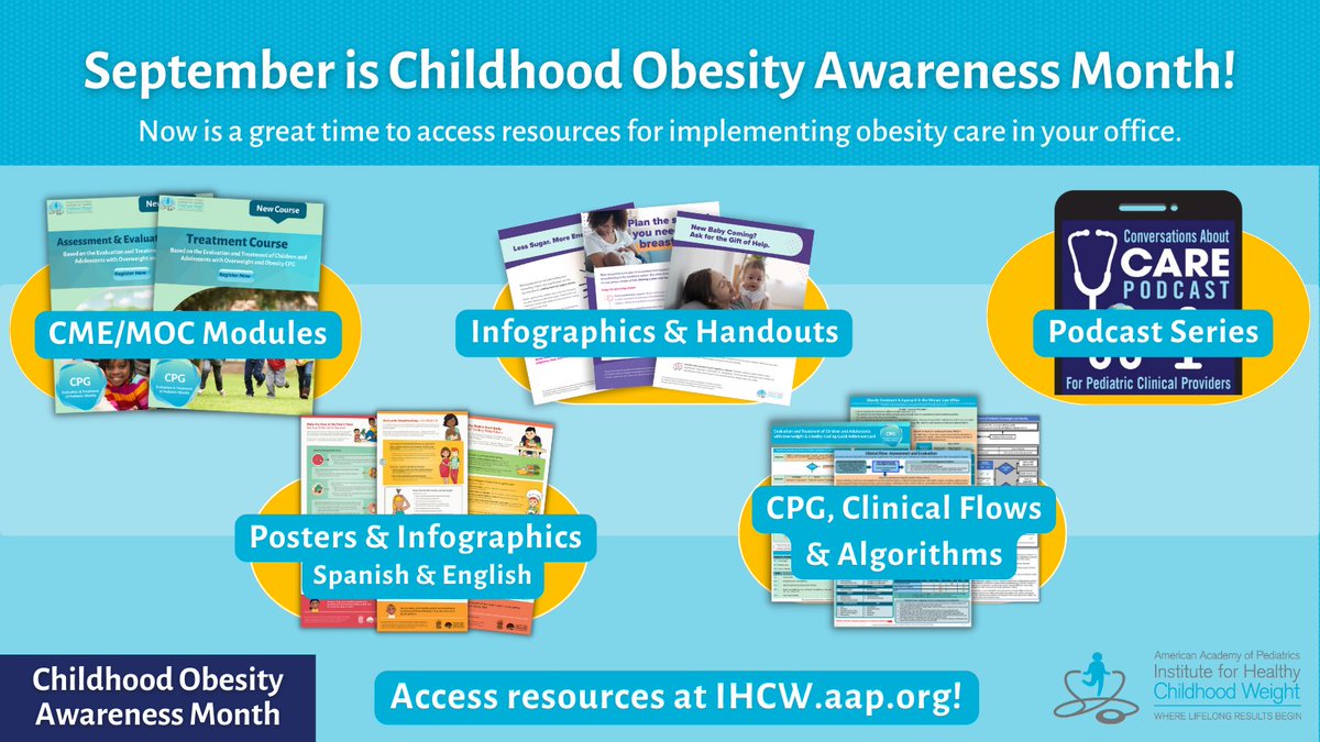 September is National Childhood Obesity Awareness Month! Check out related resources to help you implement obesity care in your office at IHCW.aap.org.