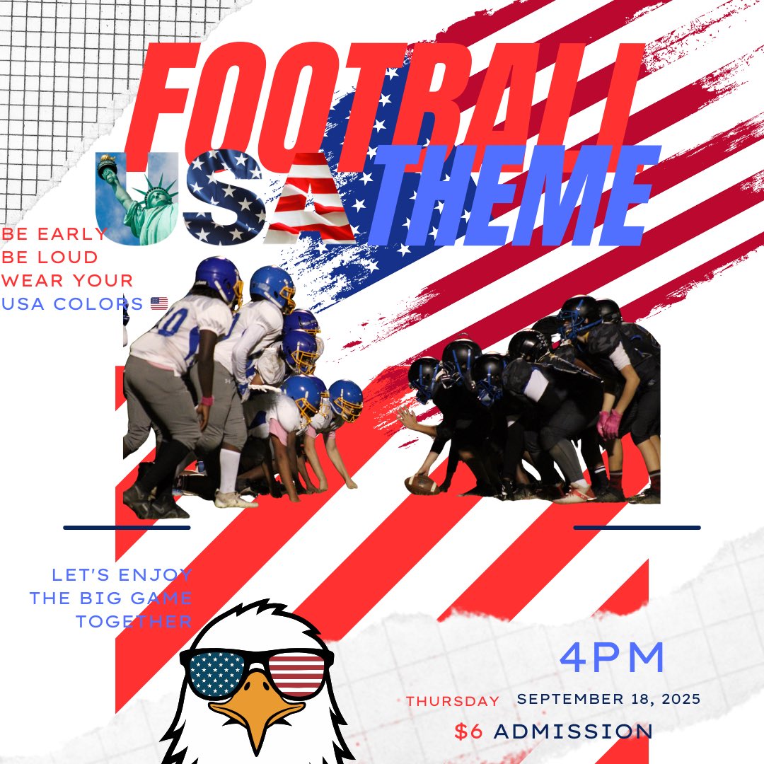 Next week is game 1! 
Home game vs Alston Ridge Middle.
Tickets can be found on GoFan.com 
Wear your red, white, and blue!  🇺🇸