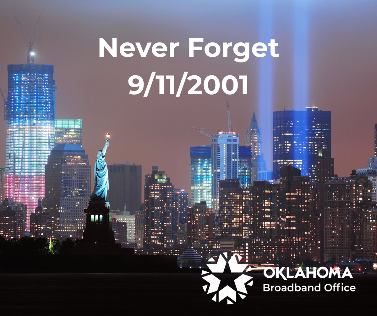 OK_Broadband's tweet image. Today we remember those who lost their lives on this day 24 years ago. Freedom lives on.

#September11 #NeverForget