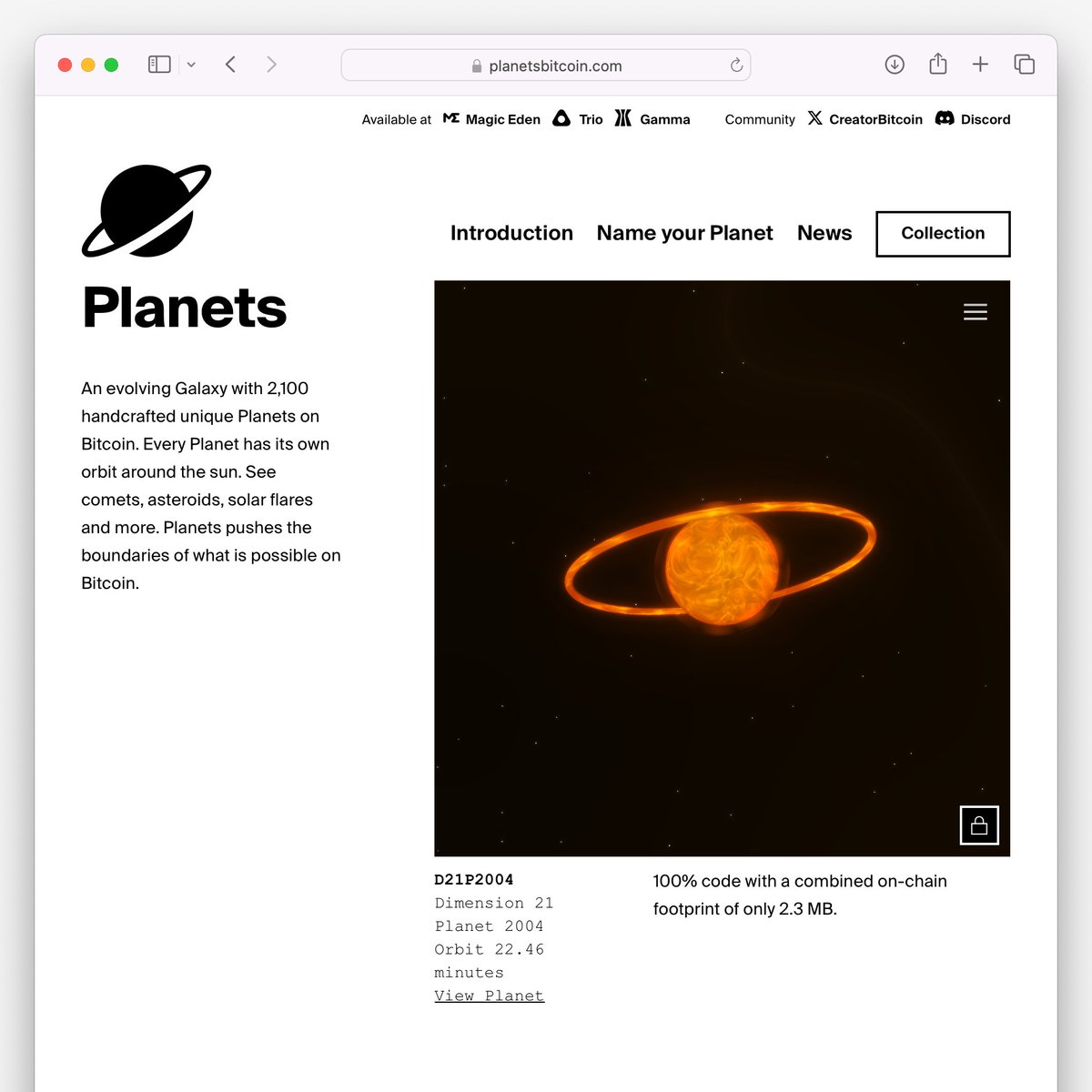 Creator (@creatorbitcoin) on Twitter photo Good morning
I was getting a little bored with everything dark mode. I wanted more light, so I created a refreshed Planets logo and a new website with more information and a bit more focus on attracting collectors from outside the Ordinals space. The website is still a work in Good morning
I was getting a little bored with everything dark mode. I wanted more light, so I created a refreshed Planets logo and a new website with more information and a bit more focus on attracting collectors from outside the Ordinals space. The website is still a work in