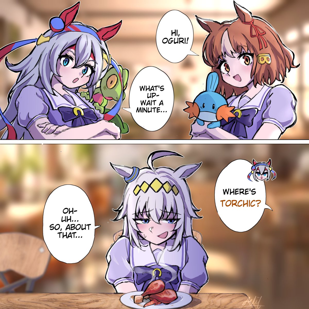 Where's Torchic?
#umamusume #art #Pokemon