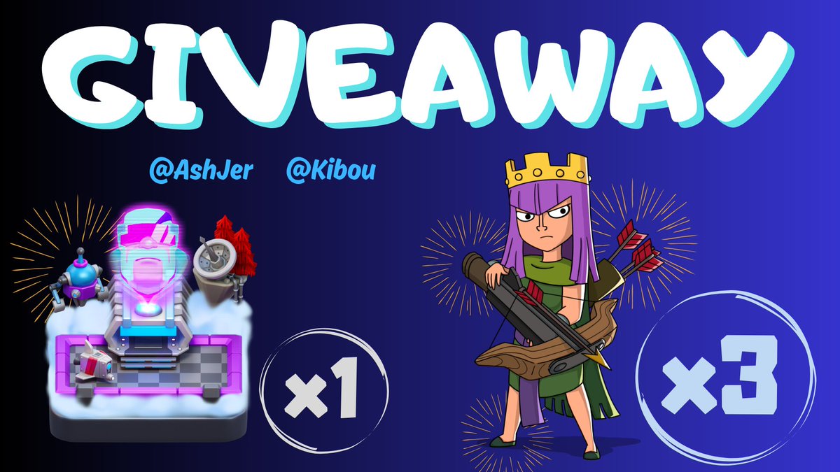 #ClashOfClans Giveaway💝
3x Clash-A-Rama Queen Skins
1x Future Scenery
Conditions:
✅Like 
✅Follow <a href="/AshjerCoC/">AshJer</a> 🐐
✅Subscribe to his YT
youtube.com/@ashjer_coc?fe…

Ends in 5 days, good luck! #GiftedBySupercell