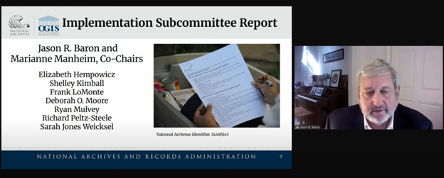 The final group, Implementation Subcommittee, is sharing their report with fellow FOIA Advisory Committee members.  Learn more and join us at: youtube.com/live/HPHGBV0Yb…