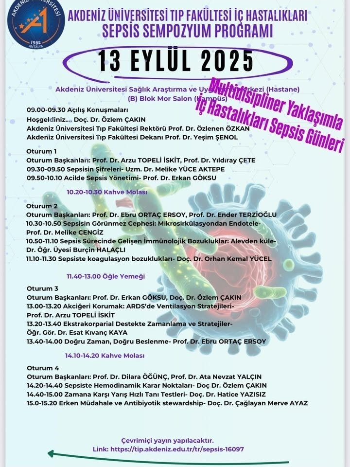 Bu yıl #sepsis günü etkinliğimizi multidisipliner anlayışla <a href="/Akdenizun/">Akdeniz Üniversitesi</a> evsahipliğinde gerçekleştiriyoruz. 
This year, our #worldsepsisday event will take place in Akdeniz University (Antalya).  <a href="/OzlemCakin49845/">Dr Özlem Çakın</a> <a href="/halaclimd/">Burcin Halacli</a> <a href="/husepsis/">HUSEP</a> <a href="/WorldSepsisDay/">World Sepsis Day</a> <a href="/worldsepsis/">World Sepsis Meeting</a> <a href="/GlobalSepsis/">Global Sepsis Alliance (GSA)</a>
