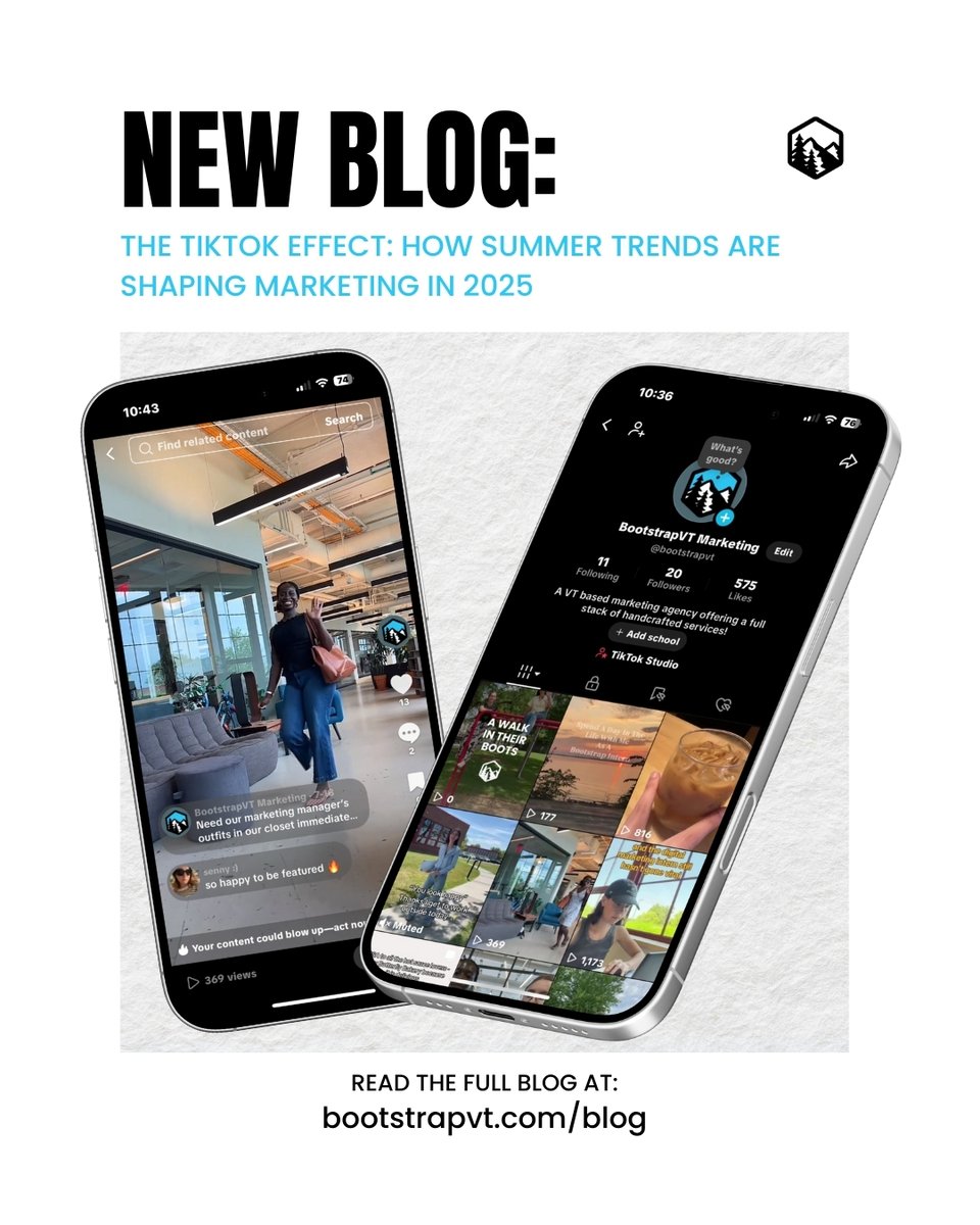 BootstrapVT's tweet image. Here at Bootstrap, we know the power of TikTok and how it&apos;s changing marketing in innovative ways. We recently posted a blog about our favorite TikTok strategies and Impacts. 

Find the full blog on our website bootstrapvt.com/blog 
Link in bio 🔗