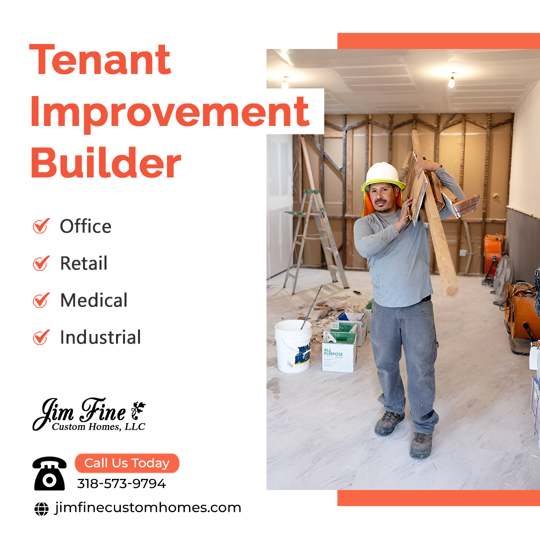 jimfinehomes's tweet image. Custom Tenant Improvements for Your Business Space

Tenant improvements can make a big difference. We transform commercial spaces into functional, branded environments tailored to your needs.

📞 318-573-9794 | 🌐 jimfinecustomhomes.com

#TenantImprovements #CommercialRenovation
