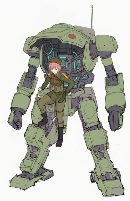 だってさあ!! 例えばこういうロボットに乗りこんで戦う形式だったとして 戦闘後カパっと開いて汗まみれの軍服着た女の子降りてきたら惚れてまうやろ!!!!! という絵です わかるか?