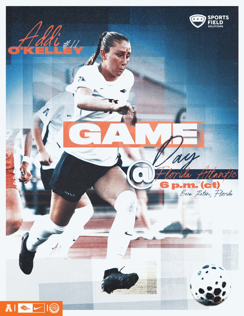 🌴 Kicking off <a href="/American_Conf/">The American</a> play in the Sunshine State!

🆚 Florida Atlantic
🏟️ FAU Soccer Stadium
📍 Boca Raton, Florida
⌚️ 6 pm CDT
📰 utsa.pro/4m8stRe
💻 bit.ly/3VeMquK
📊 statb.us/b/592646

#BirdsUp🤙 | #UTSADNA | #LetsGo210 | #OLM