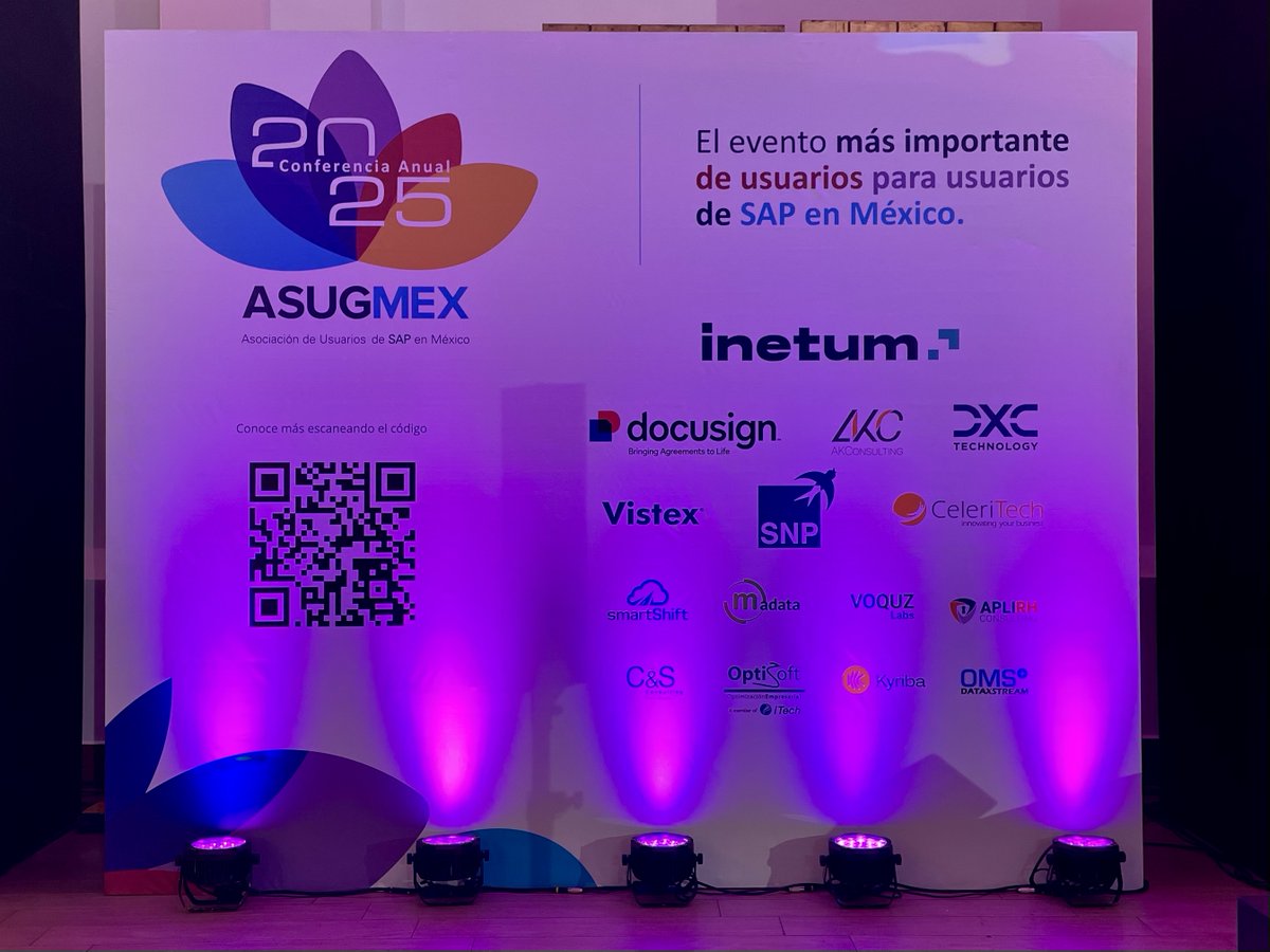 inetum_es's tweet photo. [#México] ¡Ya estamos en la 8ª Conferencia Anual de ASUG México ! Te esperamos junto a nuestro equipo de Inetum con mucha ilusión y ganas de afrontar esta jornada de la que somos el patrocinador especial.

¡Te esperamos!

@ASUGMEX
#ASUGMexico2025 
#SAP #S4HANA #GrupoSM
#InetumWay https://t.co/Y2rhi3fFT2