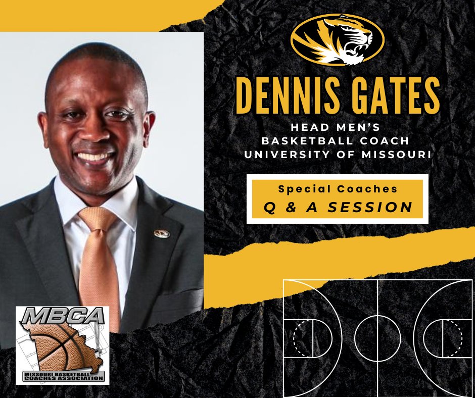 🚨 MBCA Clinic Schedule Addition! 🚨

Join us for a special coaches Q &amp; A Session with Dennis Gates, Head Men's Basketball Coach at the University of Missouri, on Thursday at 7:15 PM.

📆 September 18th 2025
📍Columbia College
🎟️ Registration is available: mobca.org/mbca-missouri-…