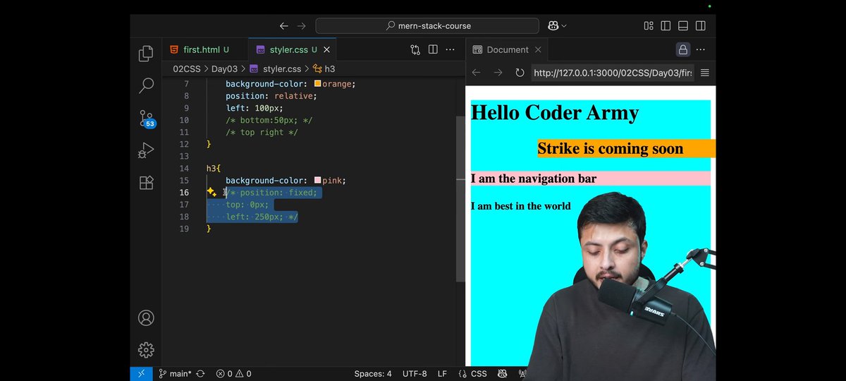 satyamsuman31's tweet photo. Day 9 : present @rohit_negi9 bhaiya
Maza aa gya cascade and positioning in CSS padh ke
#web #defence #coder #coder_army https://t.co/OIYHlwPGfT