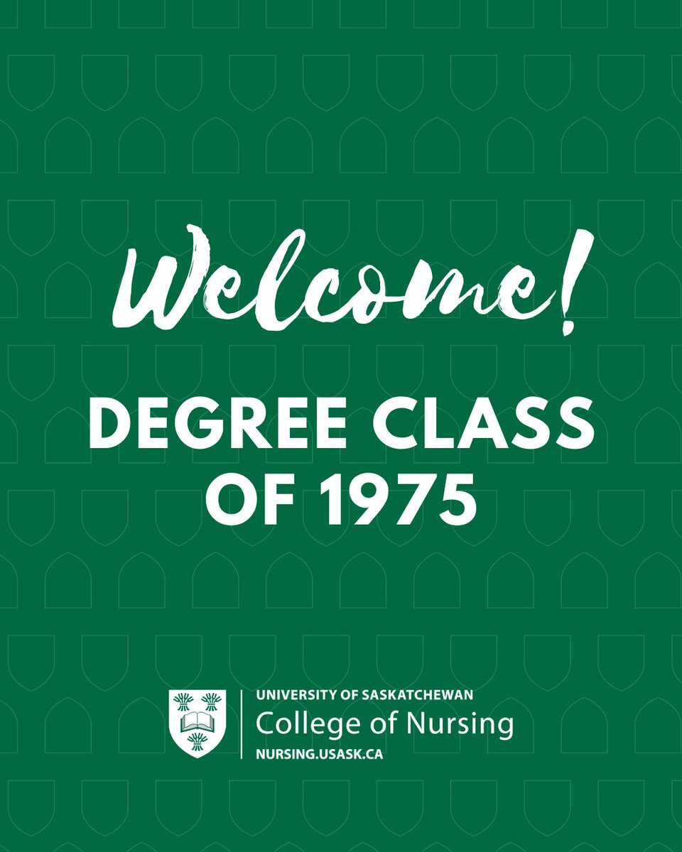Welcome back to the #USask Degree Class of 1975!

We hope you all enjoy your time reminiscing about your #Nursing school years and catching up with friends you haven't seen in a while!

#USaskNursing #USaskAlumni #Alumni #ClassReunion