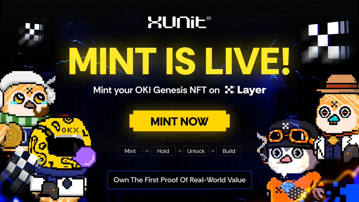XUnit โ ๐ฆBuilding on X Layer! (@xunit_rwa) on Twitter photo ๐ ๐๐ข๐ง๐ญ ๐ข๐ฌ ๐ฅ๐ข๐ฏ๐!
Mint Link: xunit.world/launch-x
(๐๐ช๐ฏ๐ต๐ช๐ฏ๐จ ๐ธ๐ช๐ญ๐ญ ๐ค๐ญ๐ฐ๐ด๐ฆ ๐ฆ๐ข๐ณ๐ญ๐ช๐ฆ๐ณ ๐ช๐ง ๐ข๐ญ๐ญ ๐ค,๐ฃ๐ข๐ข ๐๐๐๐ด ๐ข๐ณ๐ฆ ๐ด๐ฐ๐ญ๐ฅ ๐ฐ๐ถ๐ต ๐ฃ๐ฆ๐ง๐ฐ๐ณ๐ฆ ๐ต๐ฉ๐ฆ ๐ฆ๐ฏ๐ฅ ๐ต๐ช๐ฎ๐ฆ.)
Claim your ๐ฆ Oki Genesis NFT now on <a href="/XLayerOfficial/">X Layer</a>.
This is more than ๐ ๐๐ข๐ง๐ญ ๐ข๐ฌ ๐ฅ๐ข๐ฏ๐!
Mint Link: xunit.world/launch-x
(๐๐ช๐ฏ๐ต๐ช๐ฏ๐จ ๐ธ๐ช๐ญ๐ญ ๐ค๐ญ๐ฐ๐ด๐ฆ ๐ฆ๐ข๐ณ๐ญ๐ช๐ฆ๐ณ ๐ช๐ง ๐ข๐ญ๐ญ ๐ค,๐ฃ๐ข๐ข ๐๐๐๐ด ๐ข๐ณ๐ฆ ๐ด๐ฐ๐ญ๐ฅ ๐ฐ๐ถ๐ต ๐ฃ๐ฆ๐ง๐ฐ๐ณ๐ฆ ๐ต๐ฉ๐ฆ ๐ฆ๐ฏ๐ฅ ๐ต๐ช๐ฎ๐ฆ.)
Claim your ๐ฆ Oki Genesis NFT now on <a href="/XLayerOfficial/">X Layer</a>.
This is more than