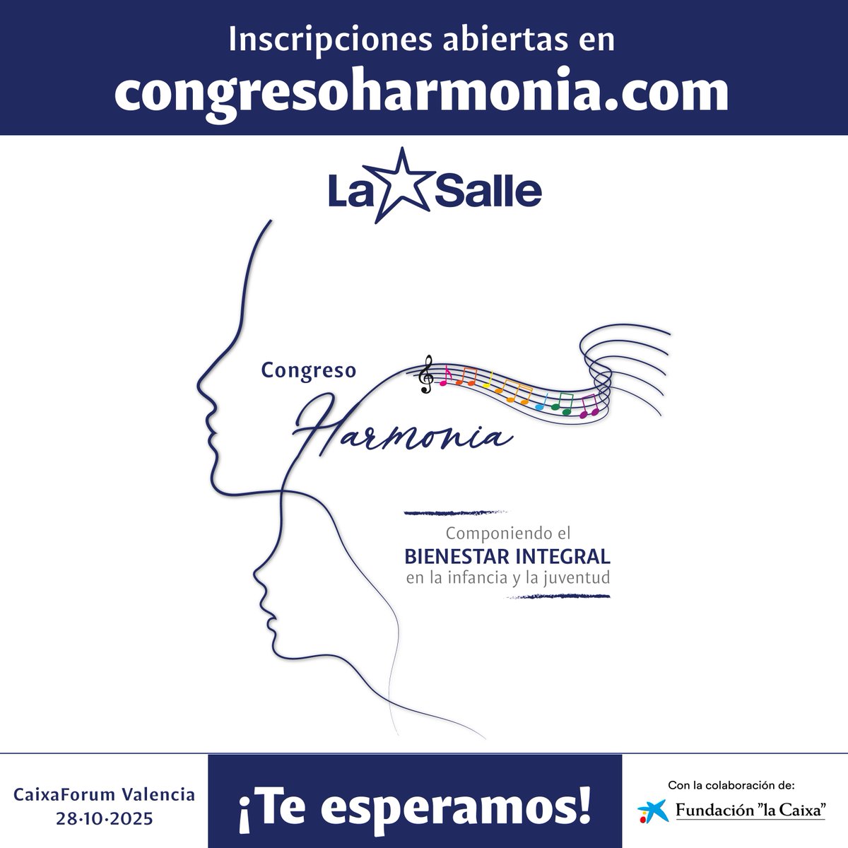#CongresoHarmoniaLaSalle El bienestar integral de las personas, sobre todo de niños, niñas, adolescentes y jóvenes, es una de nuestras prioridades. Damos voz a los expertos en nuestro congreso Harmonia.¡Te esperamos! Inscripciones abiertas en congresoharmonia.com #SomosLaSalle