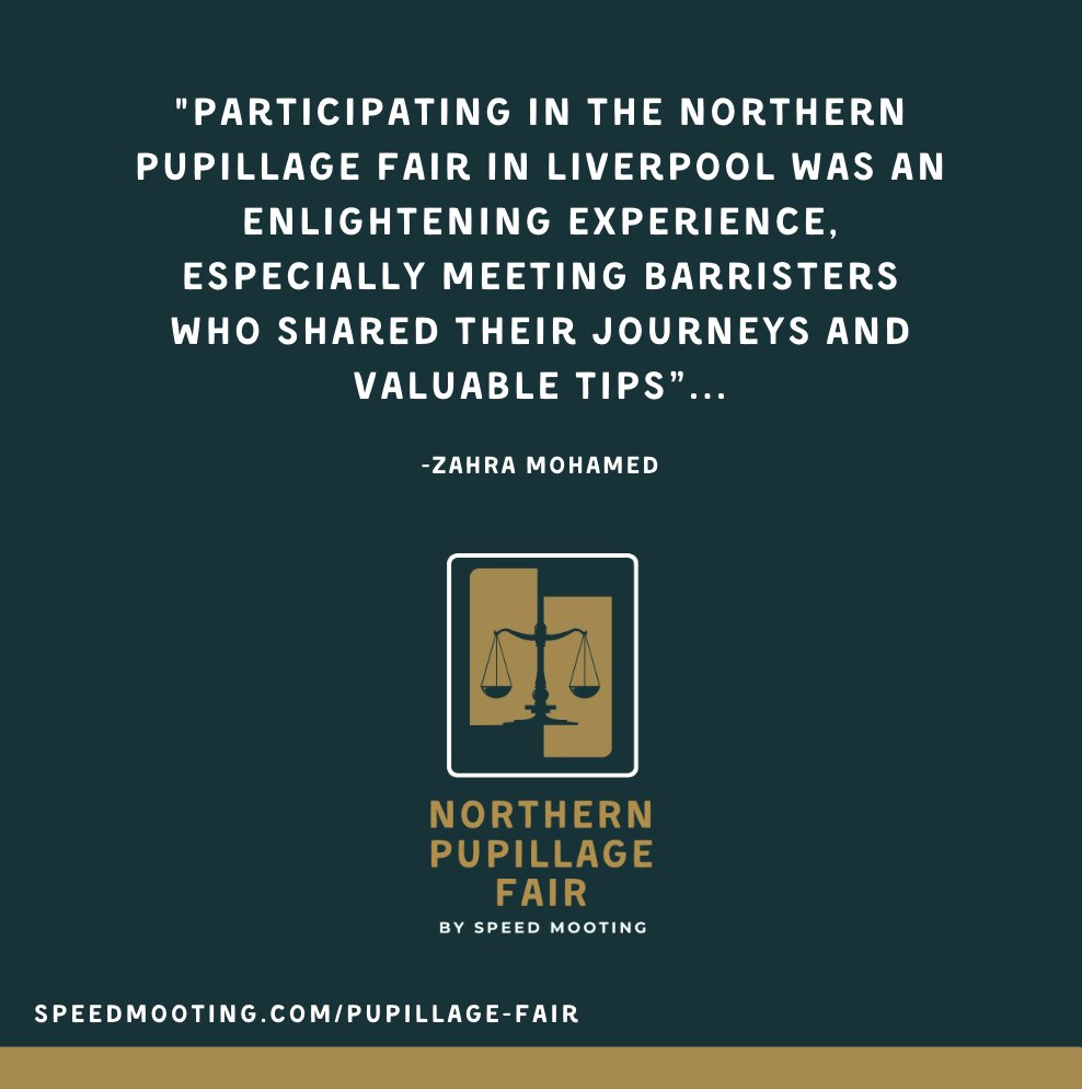 Hearing real stories from barristers can change how you approach pupillage.

That’s what the Northern Pupillage Fair is all about; getting advice, connections &amp; insight you won’t find in a textbook.
 
Join us this September: speedmooting.com/pupillage-fair 

#Pupillage #LawStudents