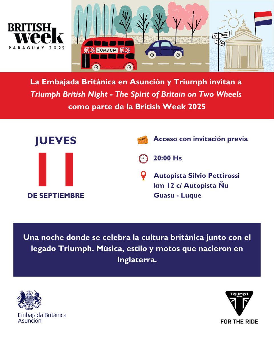 UKinParaguay's tweet photo. ¡Seguimos disfrutando de la #BritishWeek25! 🙌

Sumate a las actividades de hoy 📚 🎸

👉 Más detalles sobre el programa y los enlaces de inscripción para las actividades de la semana en: https://t.co/qhG9Ie78qH

#BritWeekPY https://t.co/uBl9ueX9hY