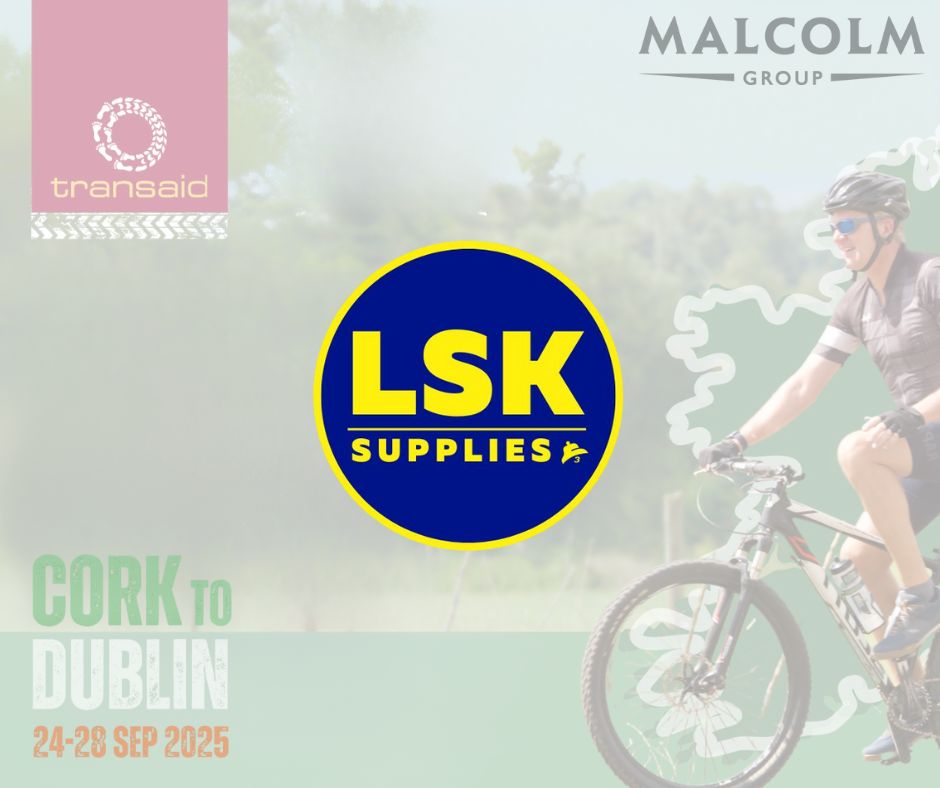 MalcolmGroup's tweet image. The Malcolm Group is delighted to welcome LSK Supplies as one of our sponsors for the @transaidorg Cork to Dublin Cycle Challenge.
 
Thank you for your support!
 #cyclechallenge #CharityPartnerships