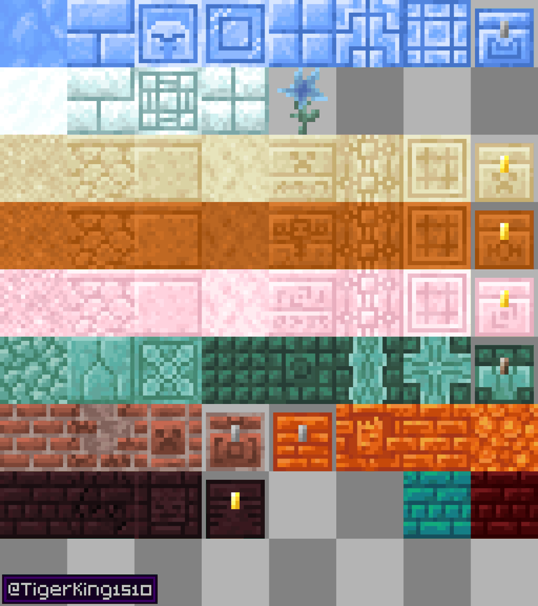TigerKing1510's tweet photo. Ladrillos de piedra! Faltan muchos en el juego y no tiene sentido
#Minecraft #Pixelart #Ladrillos #Piedra https://t.co/B9pLSp1bxh