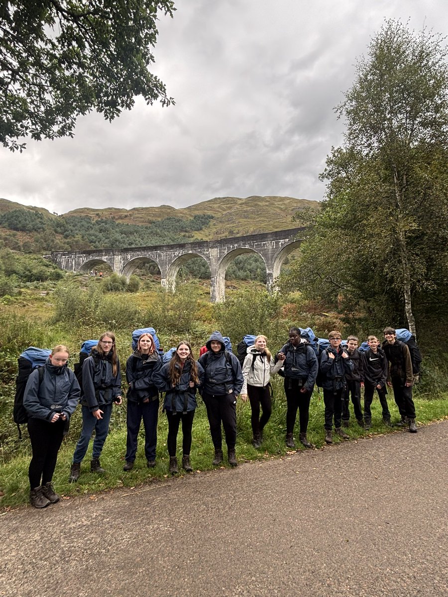 BoundLhs's tweet photo. Maclean clan have arrived back at centre after a wet night on Exped. 

Dinner &amp; games in a bothy before heading to bed and even saw the Jacobite Steam Train cross the Glenfinnan Viaduct to lift spirits on the walk back this morning!

Warm shower, lunch and onto the next activity. https://t.co/X4L4IiS0ix