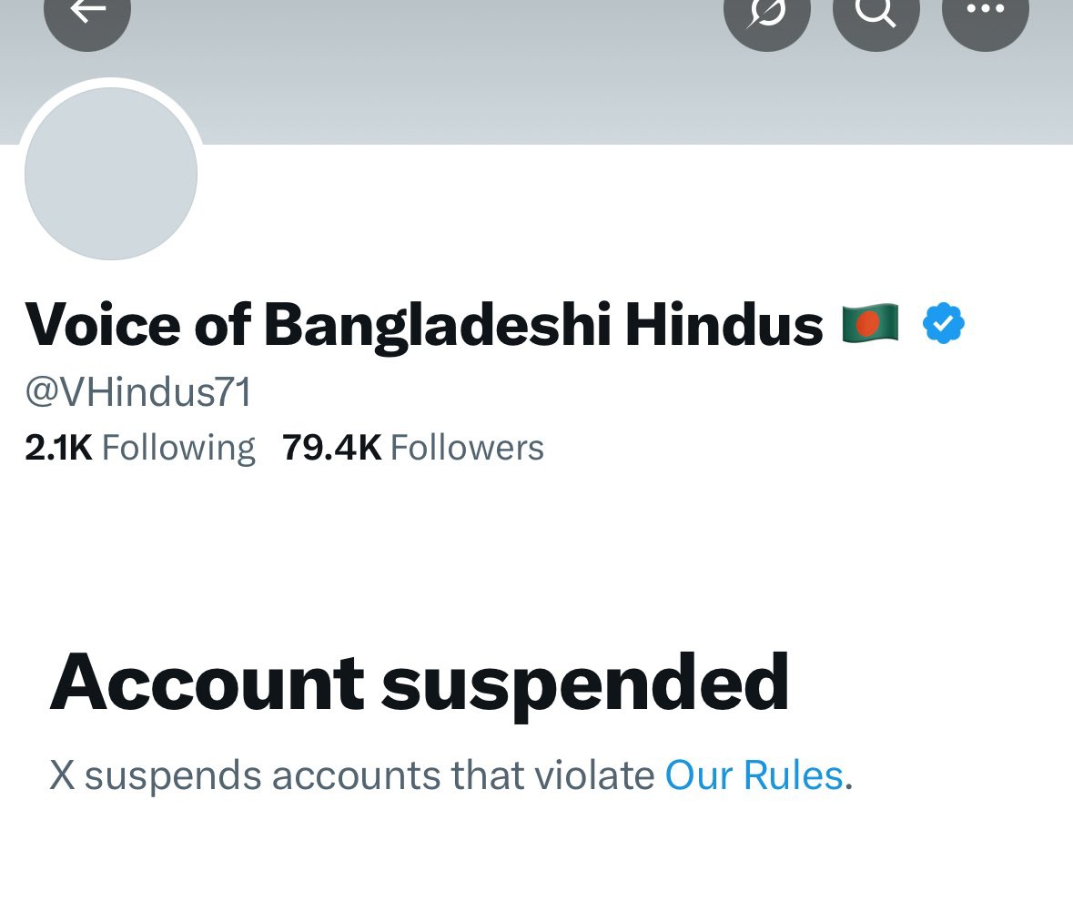 The suspension of <a href="/VHindus71/">Voice of Bangladeshi Hindus 🇧🇩</a> is unjust and a threat to free speech.

I urge <a href="/X/">X</a> <a href="/Support/">Support</a> to bring back his account.