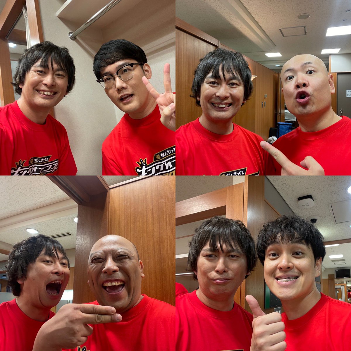 yadannakashima's tweet image. キングオブコント4年連続で決勝に行けました!!!!
みんなと1人ずつ撮ろうと思ったのですが…レインボーの2人は仕事でいなくて、ロングコートダディ堂前くんには恥ずかしくて一緒に撮ろうとは言えませんでした‼️
しずる池田さんとは撮ったはずなのに無かった…