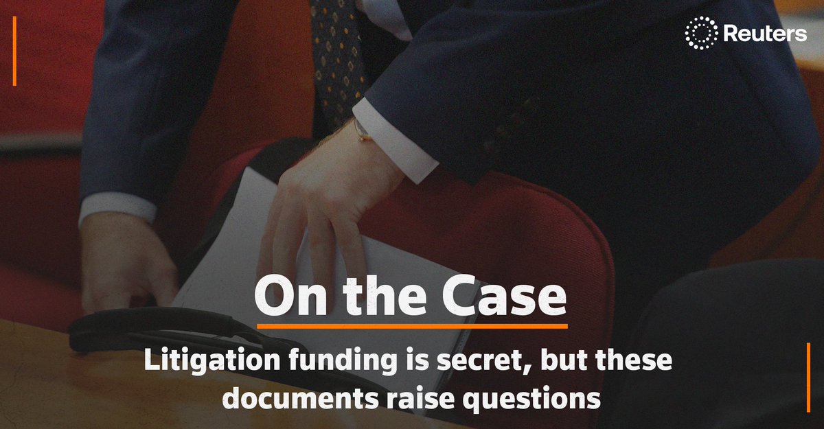 Column: Litigation funding is secret, but these documents raise questions reut.rs/4peBM53 <a href="/JgreeneJenna/">Jenna Greene</a>