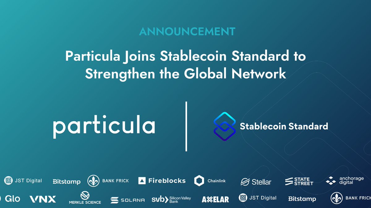 We are pleased to announce that Particula has joined <a href="/StablecoinStnd/">Stablecoin Standard</a> their newest member, further strengthening their global network of innovators in the digital assets space. 🤝

🔎Read more on our blog: particula.io/particula-join…

#stablecoins #particula #stablecoinstandard #DLT