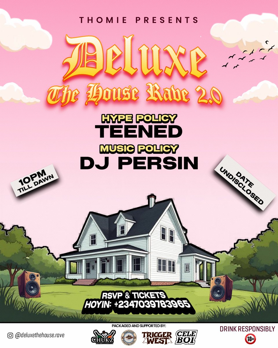 tobithecreatif's tweet image. Event Poster Art - Deluxe: The House Rave 2.0
Design by: Gadol
Client: Thomie
Designer Role: Creative Direction + Poster  Design 
Design Style: Animated Poster