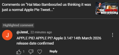 itsRenegade_YT's tweet photo. YOU ARE A GENIUS.
GUYS ITS HAPPENING. 
MARCH 14TH APPLE AND 3.14 FOR PI.
SAVE THE DATE
#Arknights #Endfield https://t.co/ToEGEIejLQ