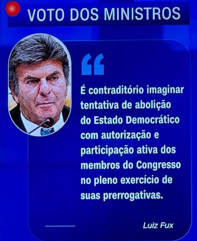Cyrne_Gian's tweet photo. @pfigueiredo08 Foi muito longo,mas necessário Paulo. Essa composição do STF simplesmente desconstruiu a CF e o ordenamento jurídico.Fux resolveu dar uma aula a todos.Antes tarde do que nunca https://t.co/30v1ztjEID