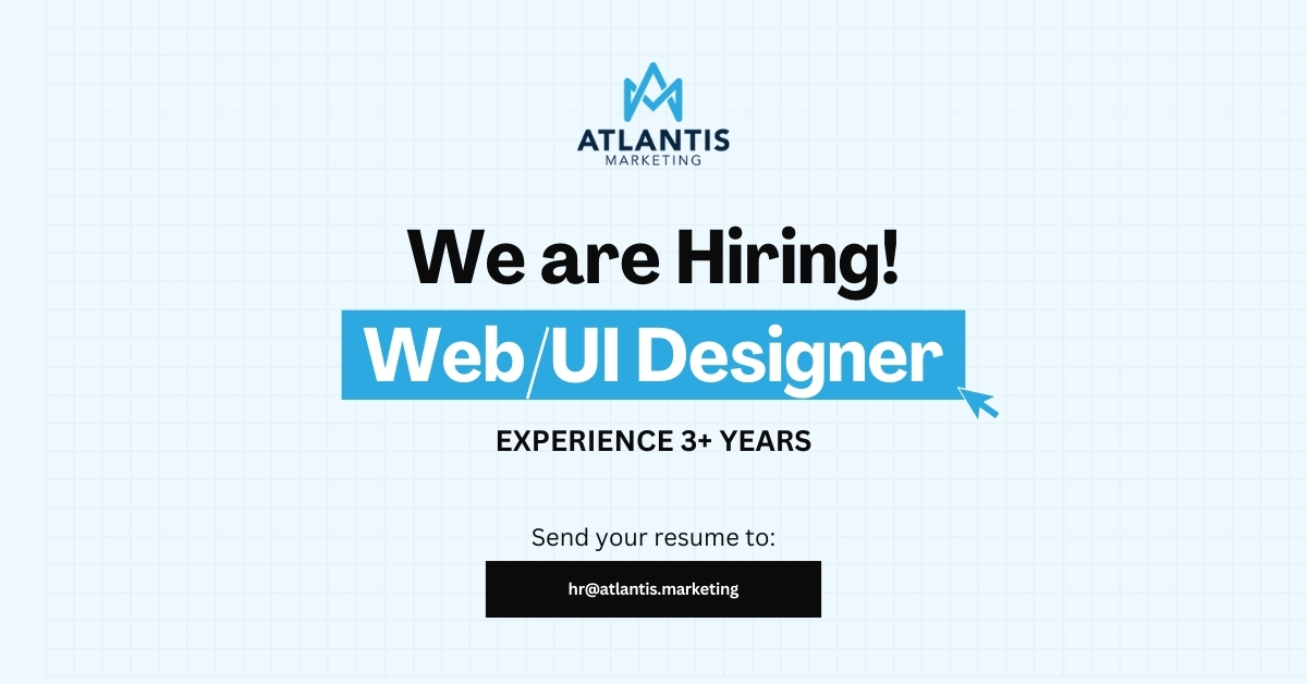 Atlantisxhq's tweet image. We’re Hiring - Web/UI Designer!
Location: Prahlad Nagar, Ahmedabad
Experience: 3+ Years
Working Days: 5 Days
Apply Now: hr@atlantis.marketing
Visit Website: atlantis.marketing
#uidesigner #webdesigner #graphicdesigner #jobs #hiring