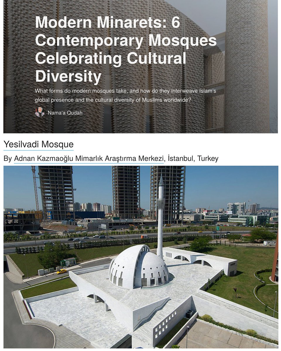 Architizer’da "Modern Minareler: Kültürel Çeşitliliği Kutlayan 6 Çağdaş Cami" başlıklı makale.

On Architizer, an article titled "Modern Minarets: 6 Contemporary Mosques Celebrating Cultural Diversity."

architizer.com/blog/inspirati…

#Architizer #modernmosques