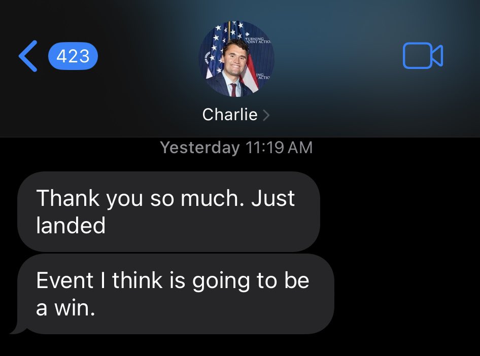 This is Charlie’s last text to me yesterday as he was heading to his event at UVU

So tragic
