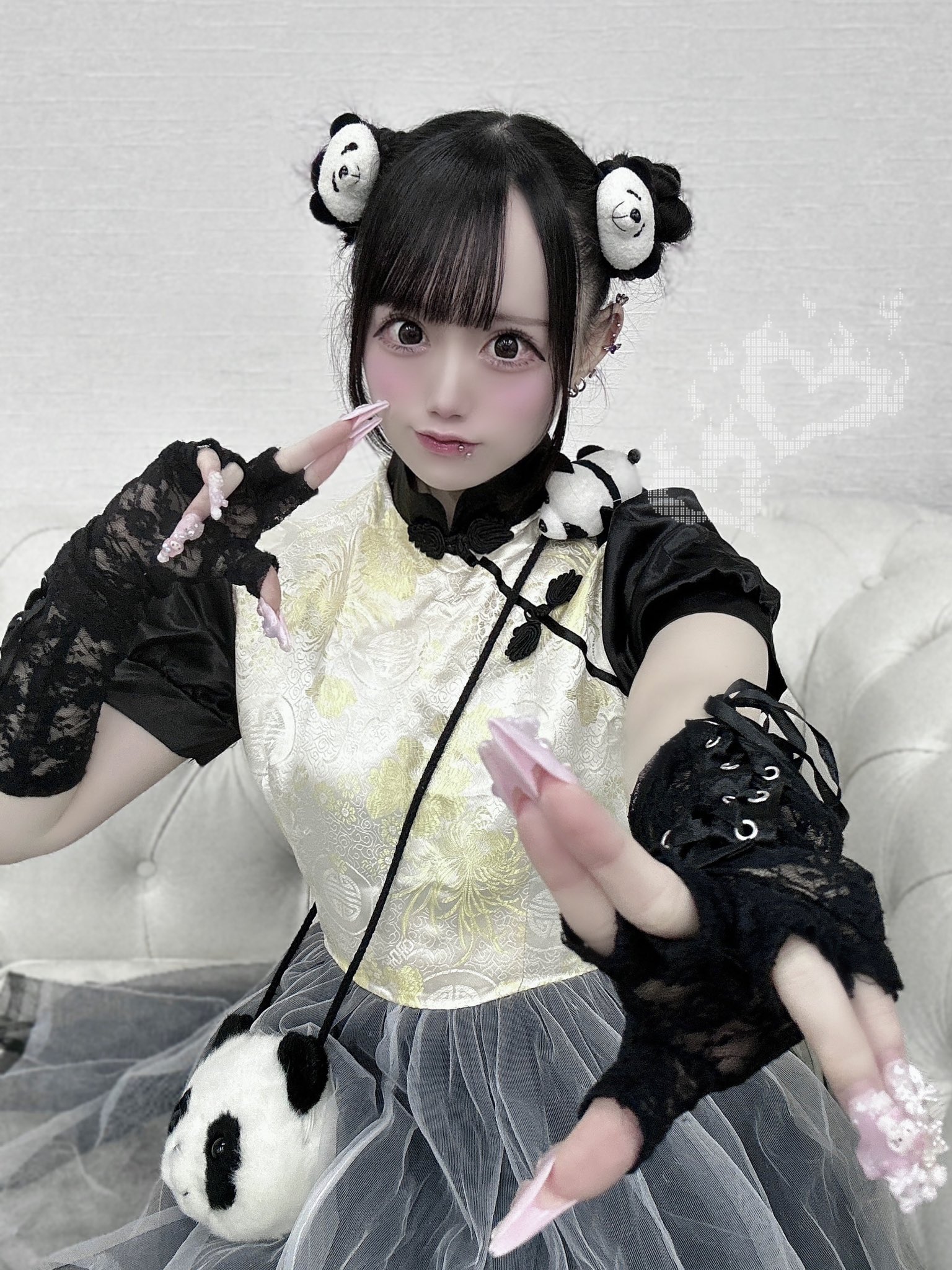 歪萌舎 暗黒王朝玄狼 ブラックウルフガール Mサイズ★ ウルフまふ 【 髪型2種セット / 吐息パーティクルギミック付き