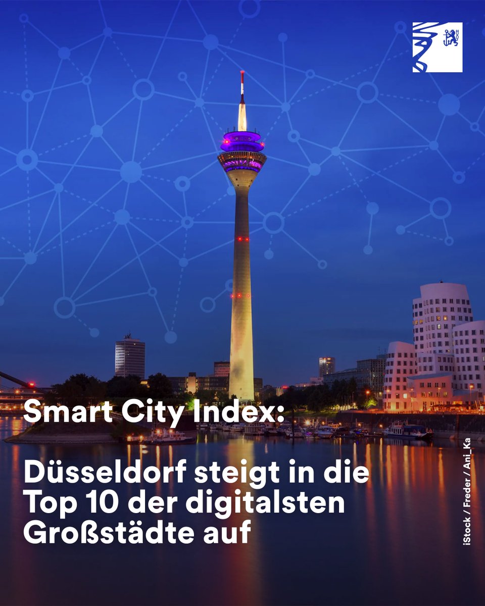 Duesseldorf's tweet image. #Düsseldorf gehört zu den zehn digitalsten Großstädten in Deutschland. 📱

Zu diesem Ergebnis kommt der Branchenverband @Bitkom in seinem aktuellen #SmartCityIndex. Düsseldorf liegt auf Platz 6 und gehört damit zu den Aufsteigern des Jahres. 📈

➡️ ow.ly/4rs250WV69f