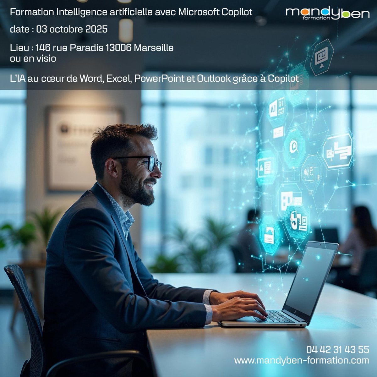 Formations Microsoft Copilot | Intégrez l'IA à vous outils (Excel, Word, Outlook ...) ... avec Mandyben Formation - mailchi.mp/7d97dac33e22/8…