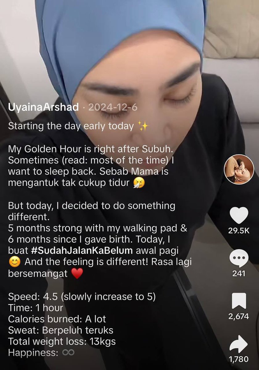 From 76kg to 61kg… Crazyyyyy!!! No wonder ramai beli walking pad sebab Uyaina. 

Betul laa orang kata usaha takkan pernah mengkhianati hasil 😮‍💨🫵🏻 now i pun dah turun banyak KG!!!!!
