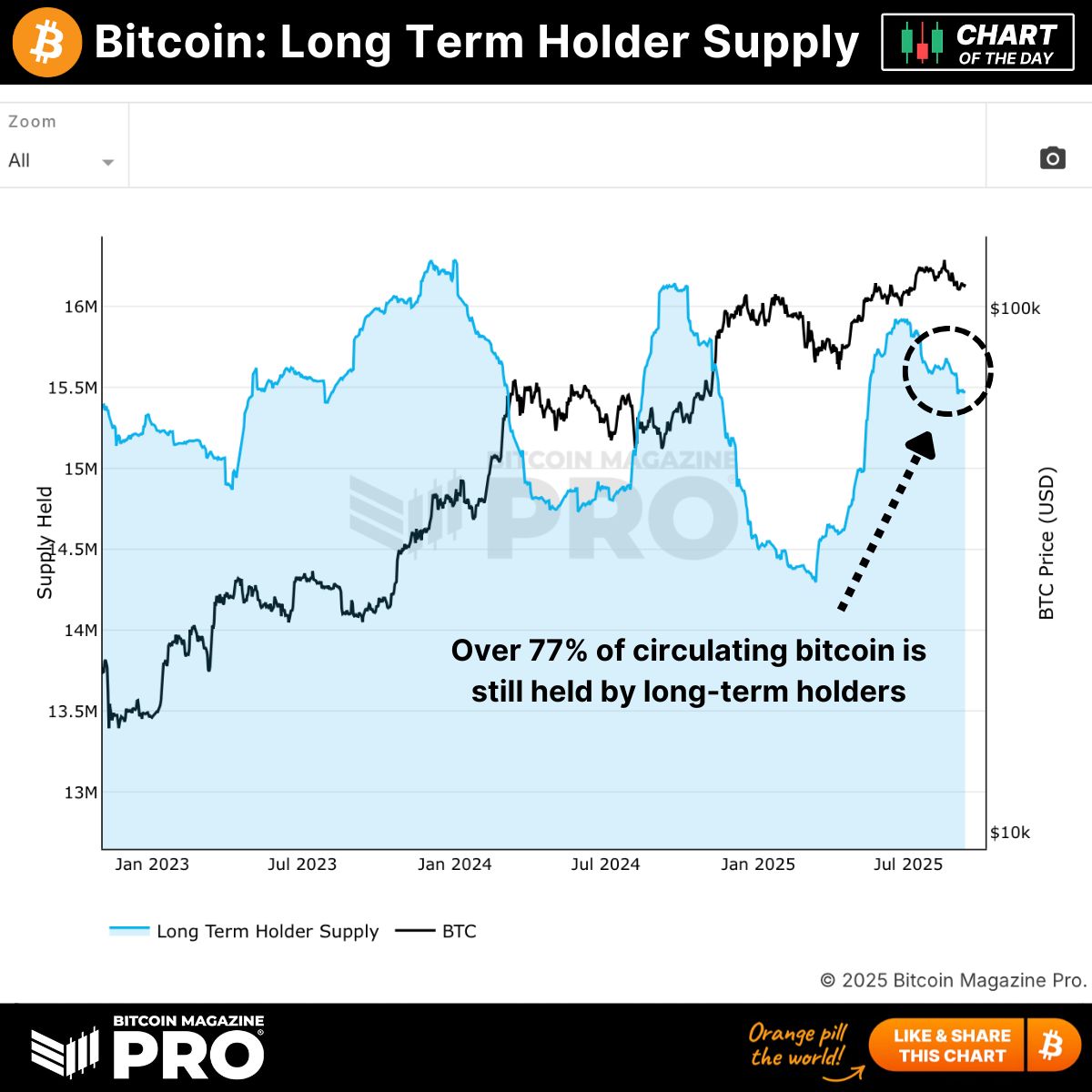 Over 77% of all bitcoin in circulation is STILL held by long-term hodlers! 💎 🤲 

💪 HODL 💪 

👇 👇 👇