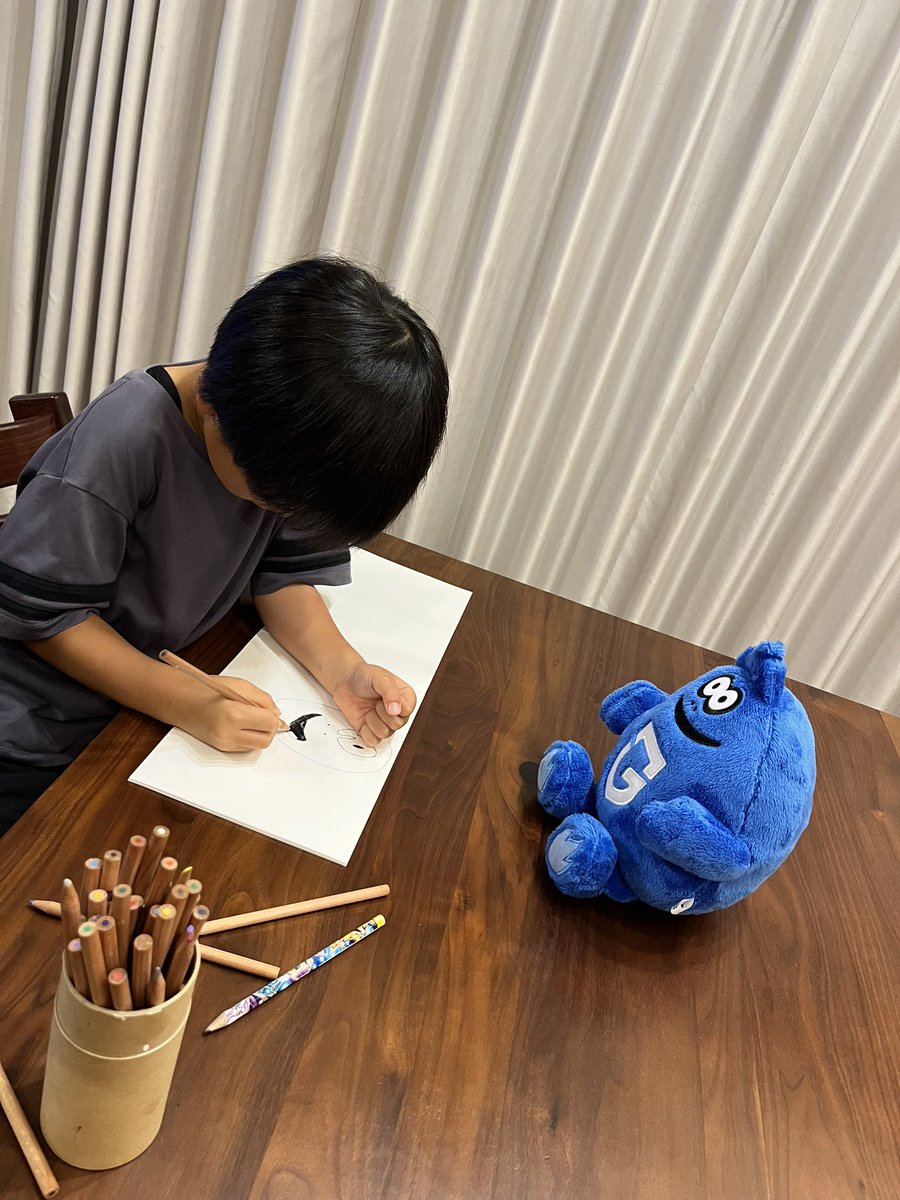 gravity324's tweet image. 急にモフレムを描き出した。
浦和戦に向けて上げてってるね、そうだね！！！

#6歳 #次男 #ガンバ大阪 #モフレム