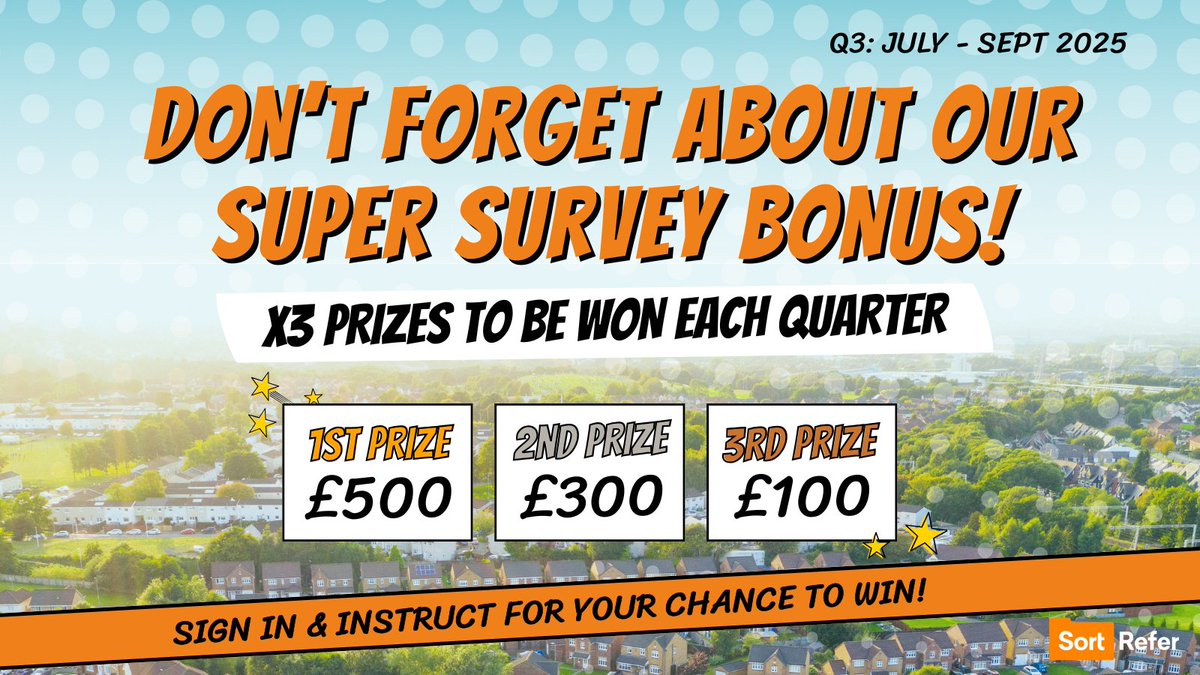 We're nearly at the end of Q3, which can only mean one thing... Super Surveys winners!
Fancy your chances? Read here for full details:  orlo.uk/sZDkQ

Who's ready to win big this quarter?  👀 

#SuperSurveys #Incentive #MortgageAdviser
