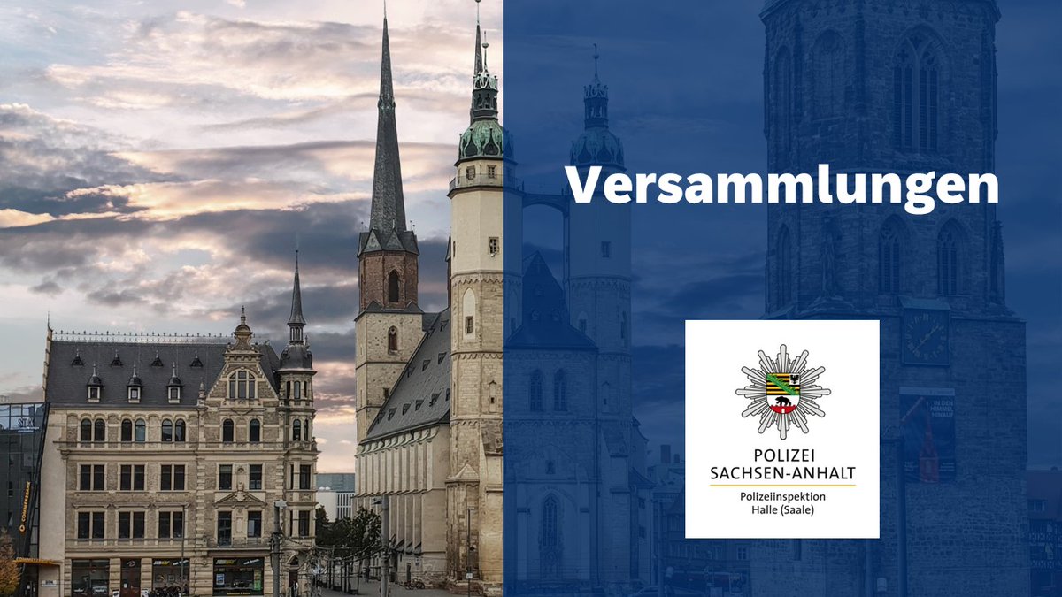 🟡 Hinweis für Samstag in Halle (Saale):
Mehrere größere Versammlungen angemeldet.
👉 Zwei Aufzüge, Fahrraddemo &amp; Kundgebungen ab 10:00 Uhr
👉 Polizei mit vielen Kräften &amp; Konfliktmanagern vor Ort
👉 Verkehrsbehinderungen &amp; Einschränkungen im ÖPNV möglich
polizei.sachsen-anhalt.de/das-sind-wir/p…