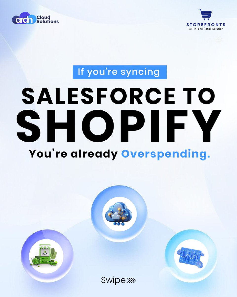 ardn_cloud_sol's tweet image. 💥 Still syncing Salesforce → Shopify? Y
Ditch the middleware. Save time, money, and headaches.
⚡ 100% native eCommerce inside Salesforce
💸 Save up to 35% vs patched integrations
🚀 Go live in 72 hrs, no devs needed
#Salesforce , #ardncloudsolution