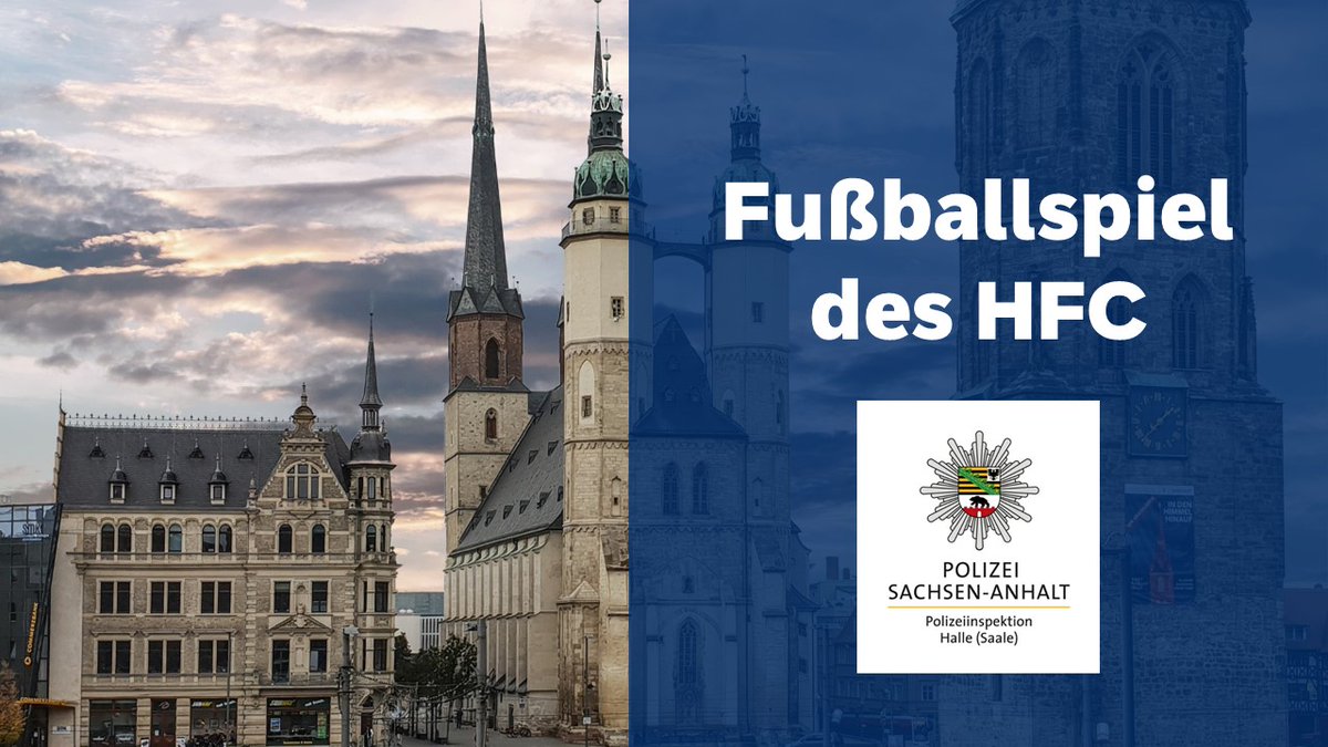 🚨 Hinweis für Freitag
🔴 Fr, 12.09.: #HFC vs. BSG Chemie-Ostderby im Leuna-Chemie-Stadion (18.00 Uhr)
➡️ Sperrungen ab 13.00 Uhr rund ums Stadion &amp; den Hauptbahnhof
➡️ Anreise am besten mit ÖPNV
polizei.sachsen-anhalt.de/das-sind-wir/p…