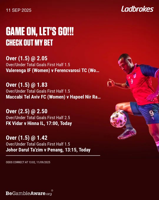 MSWFootballTips's tweet image. Today’s 4 Fold Accumulator‼️

12/1 on Ladbrokes, £20 pays £240💰🤑⚽️

Like And Share To Be The First To See All Bets That Are Posted Daily Before Odds Drop!🧾

@gambleresponsibly @Ladbrokes