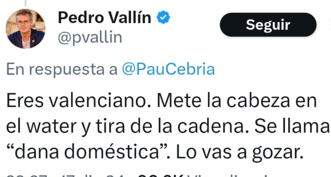 Señoras y Señores, con ustedes, Pedro Vallin <a href="/pvallin/">Pedro Vallín</a> En nómina de <a href="/laSextaTV/">laSexta</a> <a href="/LaVanguardia/">La Vanguardia</a> <a href="/_infoLibre/">infoLibre</a> y alguna que otra mierda más...