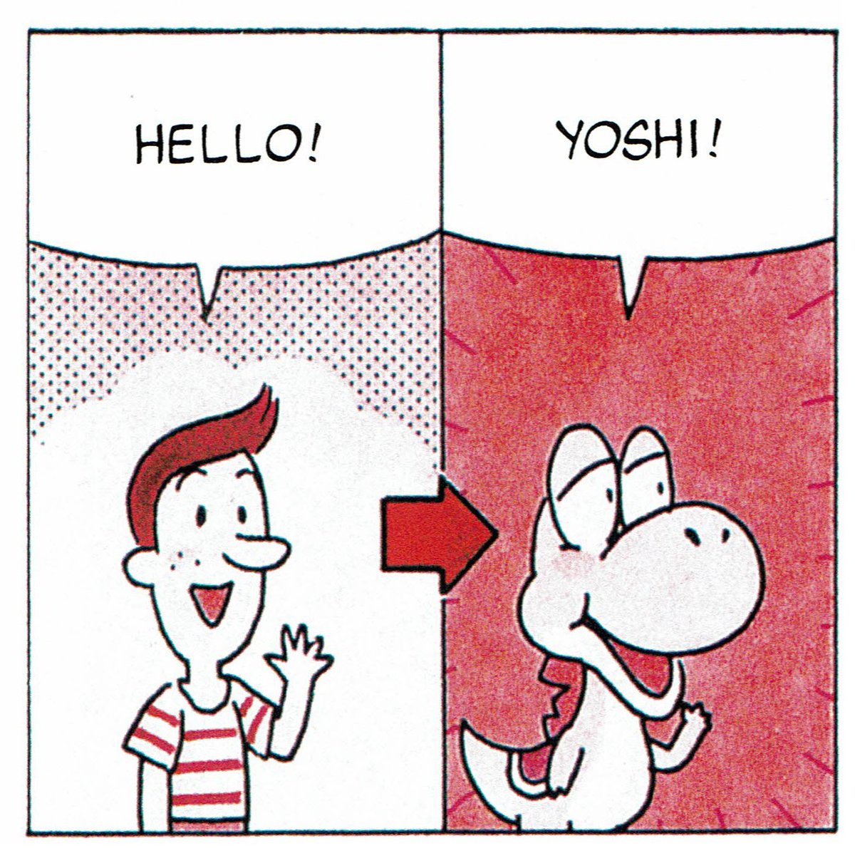 VGArtAndTidbits's tweet photo. Yoshi Language Series: Level 1 from the Super Mario Adventures manga. https://t.co/91AsH0YKaG