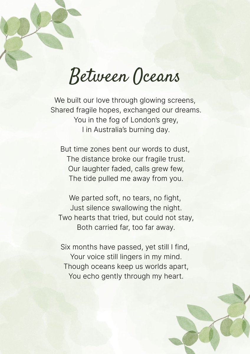 ImeForNow's tweet photo. NEW POEM DROP!!!
Between Oceans - By Yours Truly
It's a story about my long distance relationship and my now unrequited love so if that will trigger anything for you, don't click!! https://t.co/OmFevreO3g
