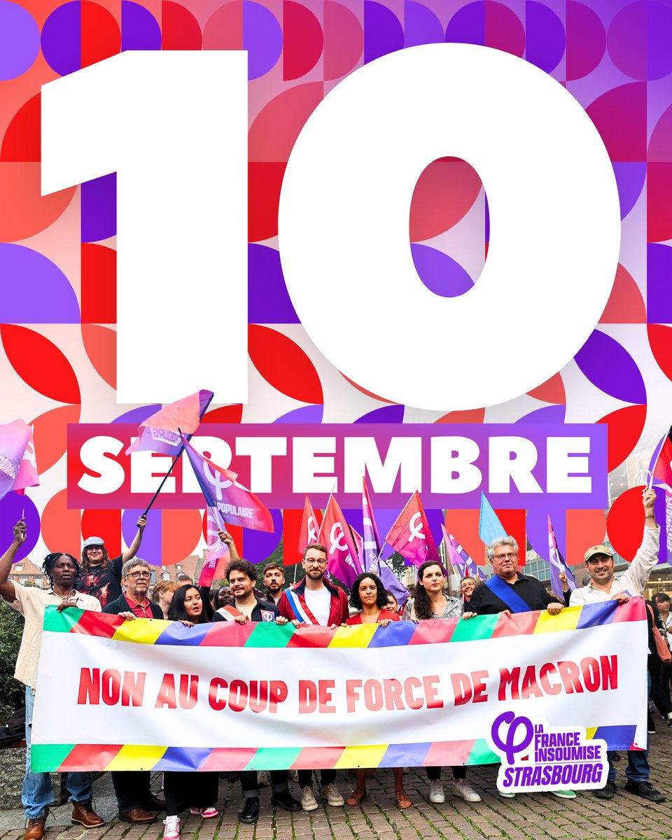 ✅Le 10 septembre, Strasbourg et la France entière ont exprimé le besoin d’un changement.
👋Macron, Lecornu, Retailleau, ils s’en iront tous !

#onbloquetout #franceinsoumisestrasbourg #municipales #lfi #10septembre