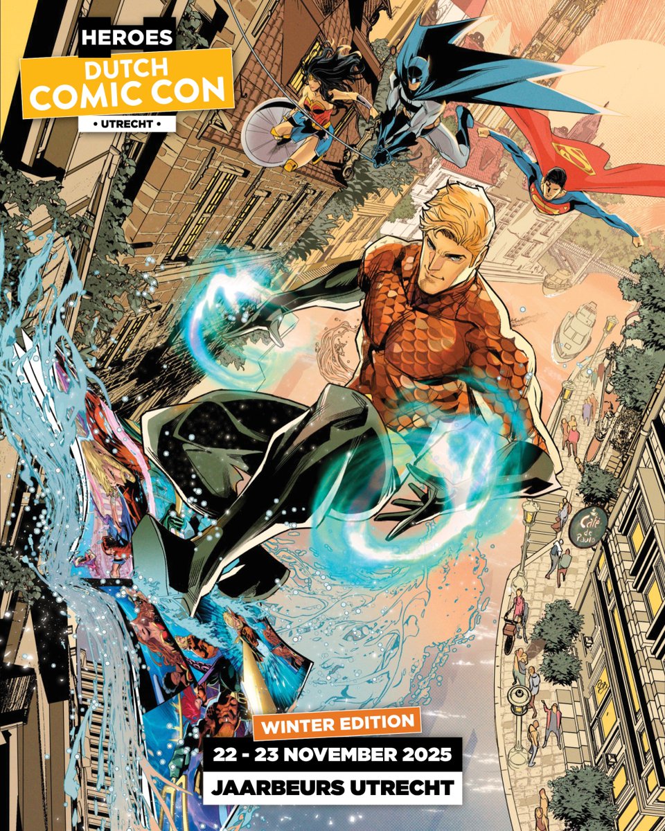 Surfing the Utrecht canals, the king of the seven seas, the one and only Aquaman, followed by DC’s trinity: Superman, Batman and Wonder Woman, in this poster created by the art wizard from Costa Rica, the one and only John Timms!

See more: bit.ly/3EuISQs